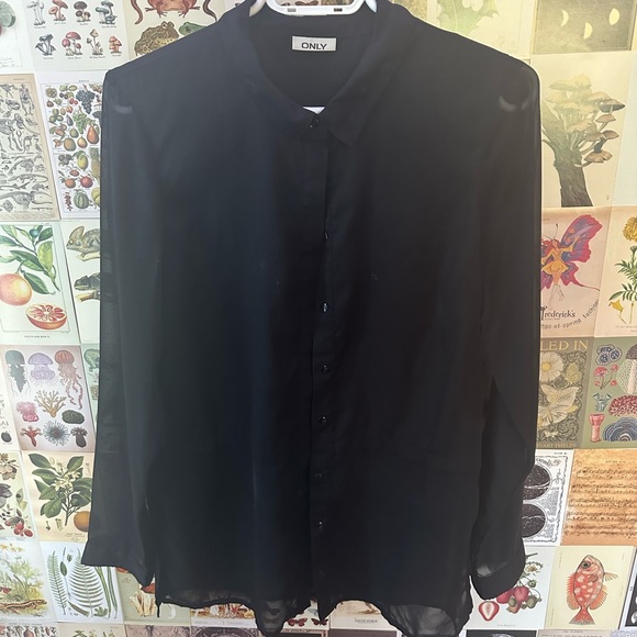 Only brand. Size 38. Sheer sleeve black blouse. Great condition - Picture 1 of 5
